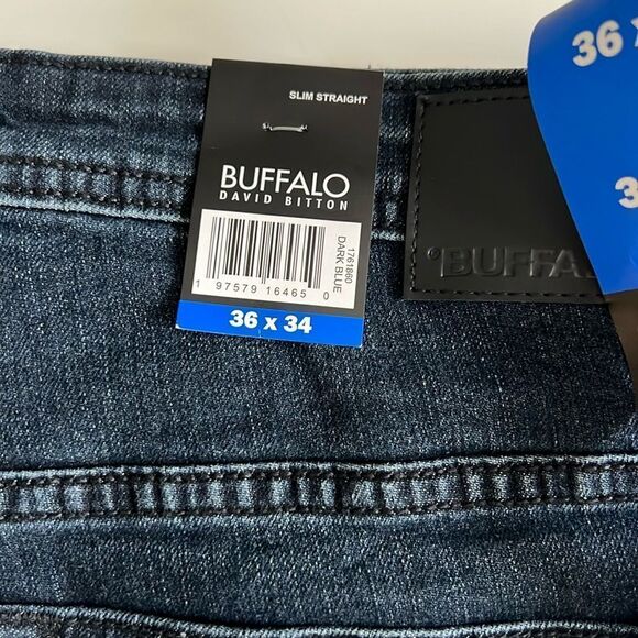Buffalo David Button Slim Straight Stretch Denim - Picture 6 of 8